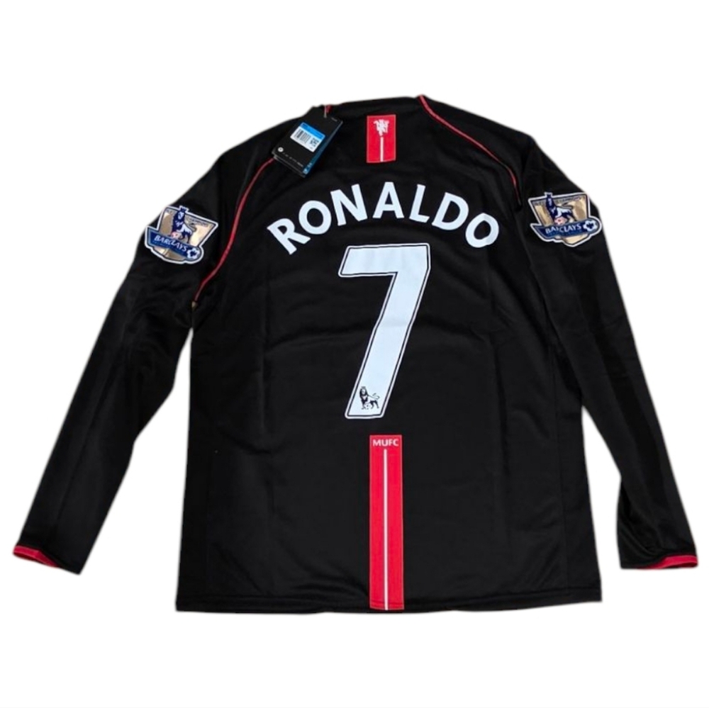 Cristiano Ronaldo Manchester United 2007/2008 Black Long Sleeve Soccer Jersey